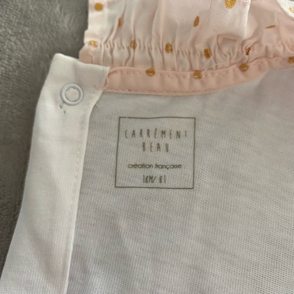 Carrément Beau footie pajamas 100% cotton🎀 detail high ruffle collar 18months - Picture 4 of 5